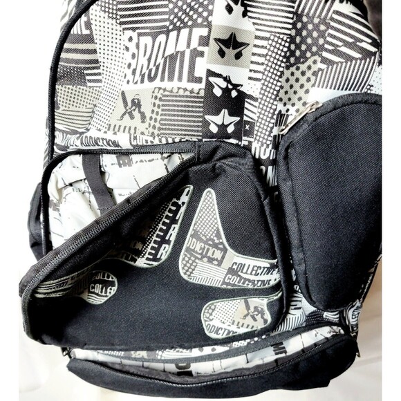Snowboarder Backpack ROME SDS Boot Laptop Bag AOP Graphics BLK & Whi 20x13x9 VGC - Picture 9 of 15
